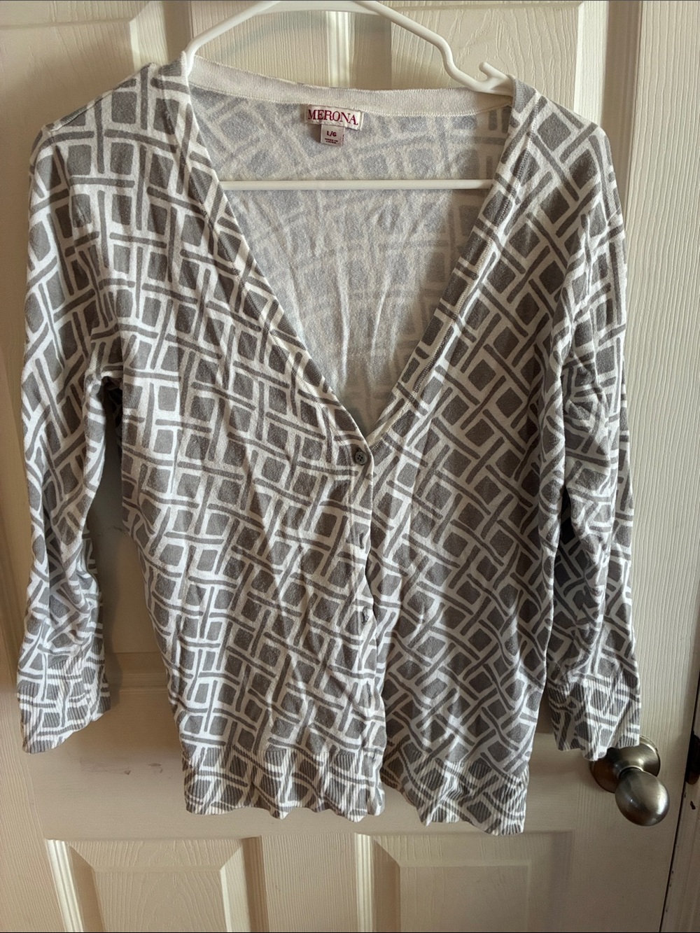 Merona large cardigan geometric pattern